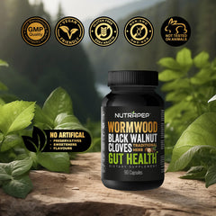 Ingredient close-up: wormwood, black walnut, clove