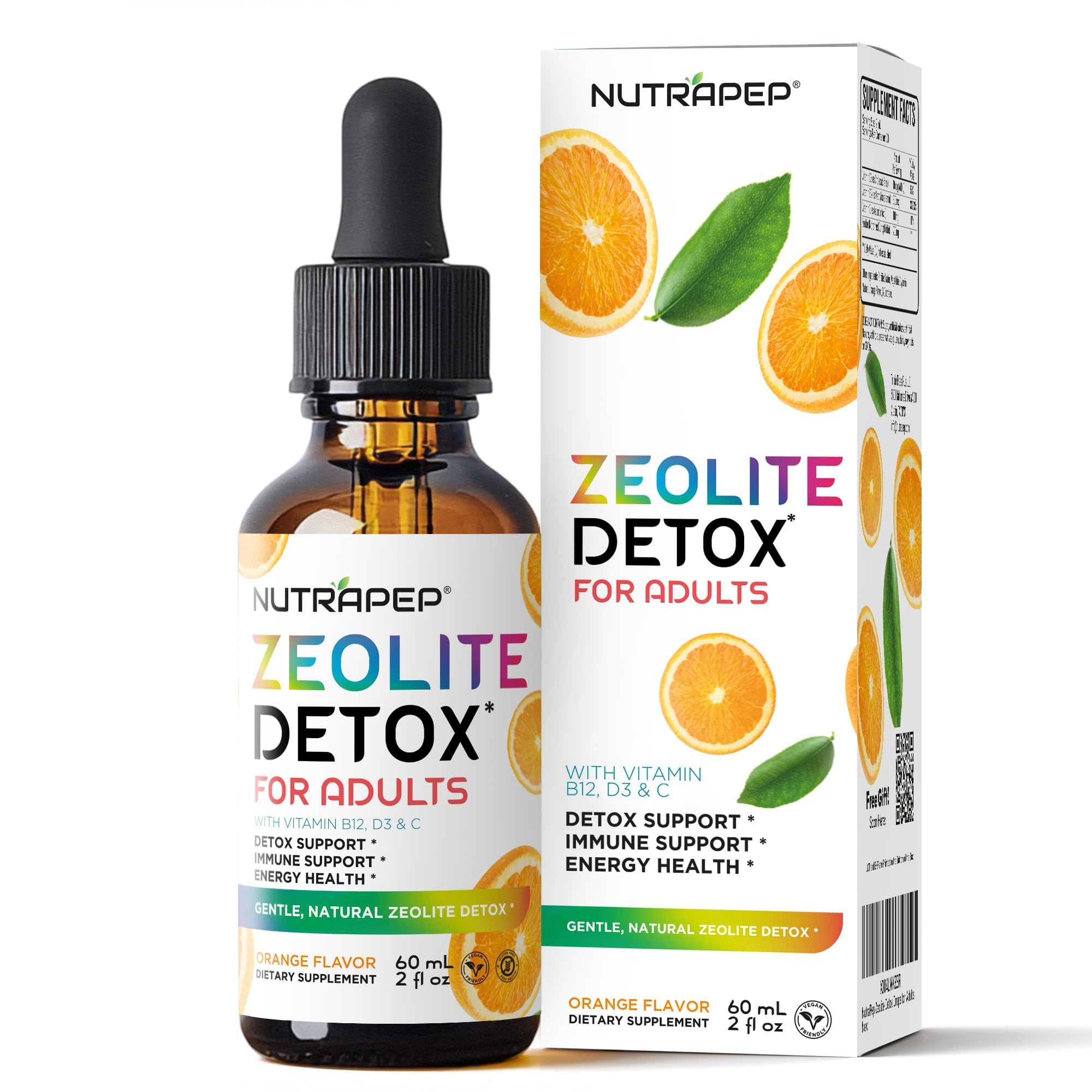 NutraPep Zeolite Detox Drops bottle on countertop