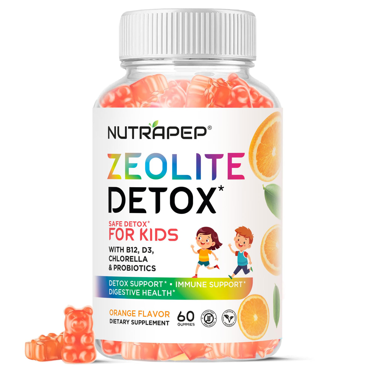 NutraPep Zeolite Detox Kids Gummies bottle supports easy daily wellness.