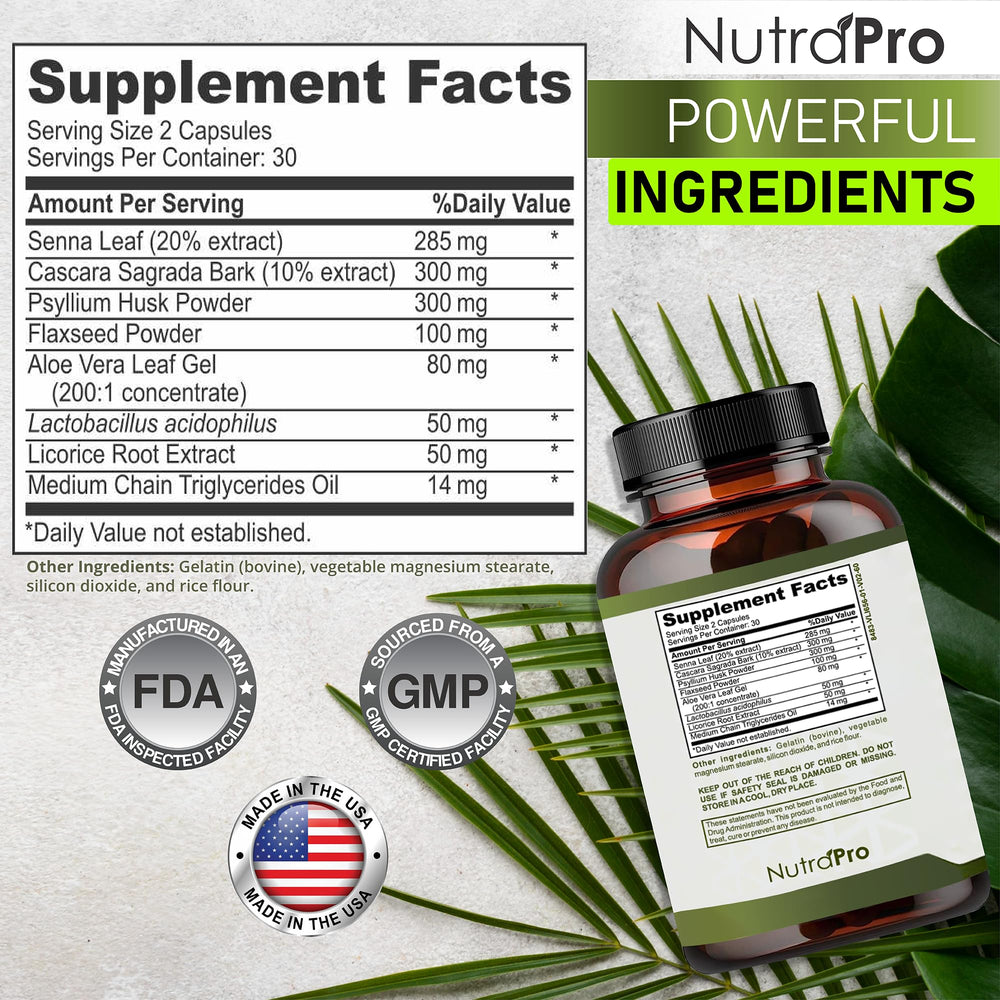 NutraPro blend of senna, aloe, licorice for gentle detox.