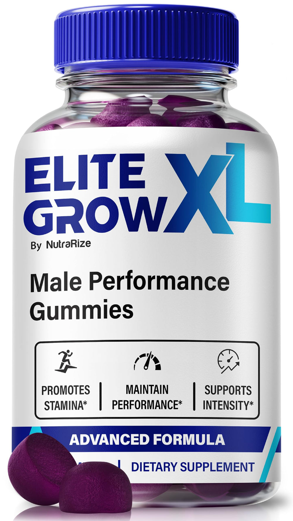 NutraRize Elite Grow XL Gummies for Men bottle and label