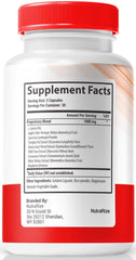 Nutrition facts label for Gluco Revive
