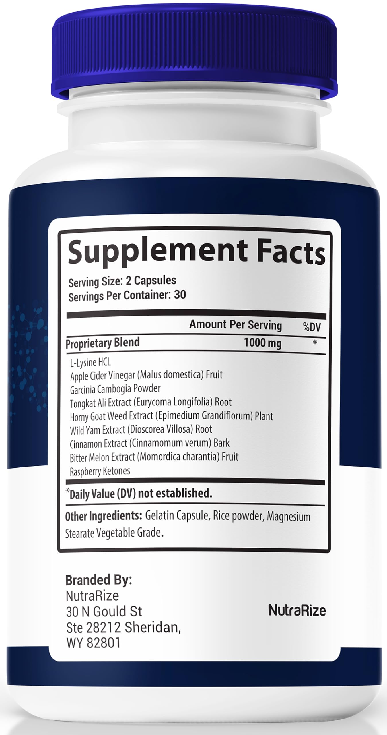 NutraRize Pills bottle with label