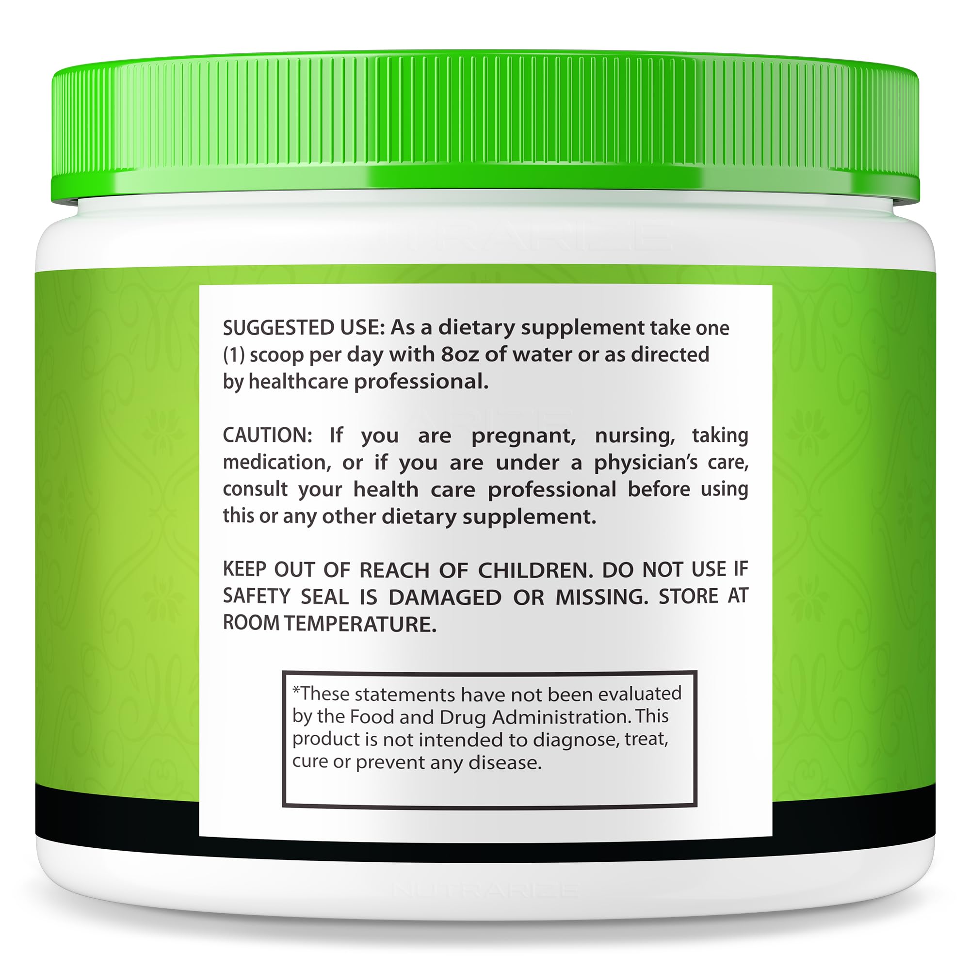 Tonic Greens jar showing 30 servings on the label