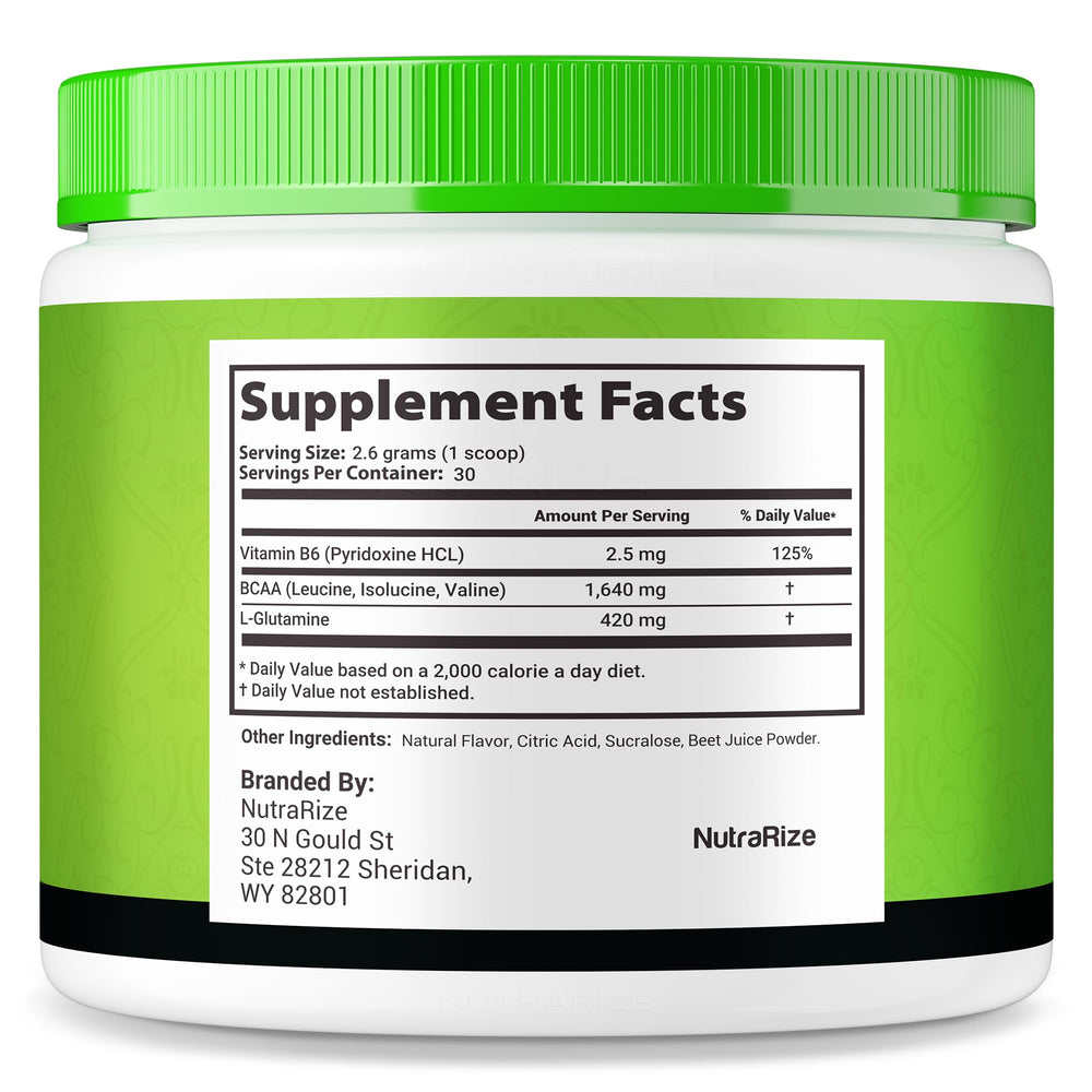 NutraRize Tonic Greens ingredients list on packaging