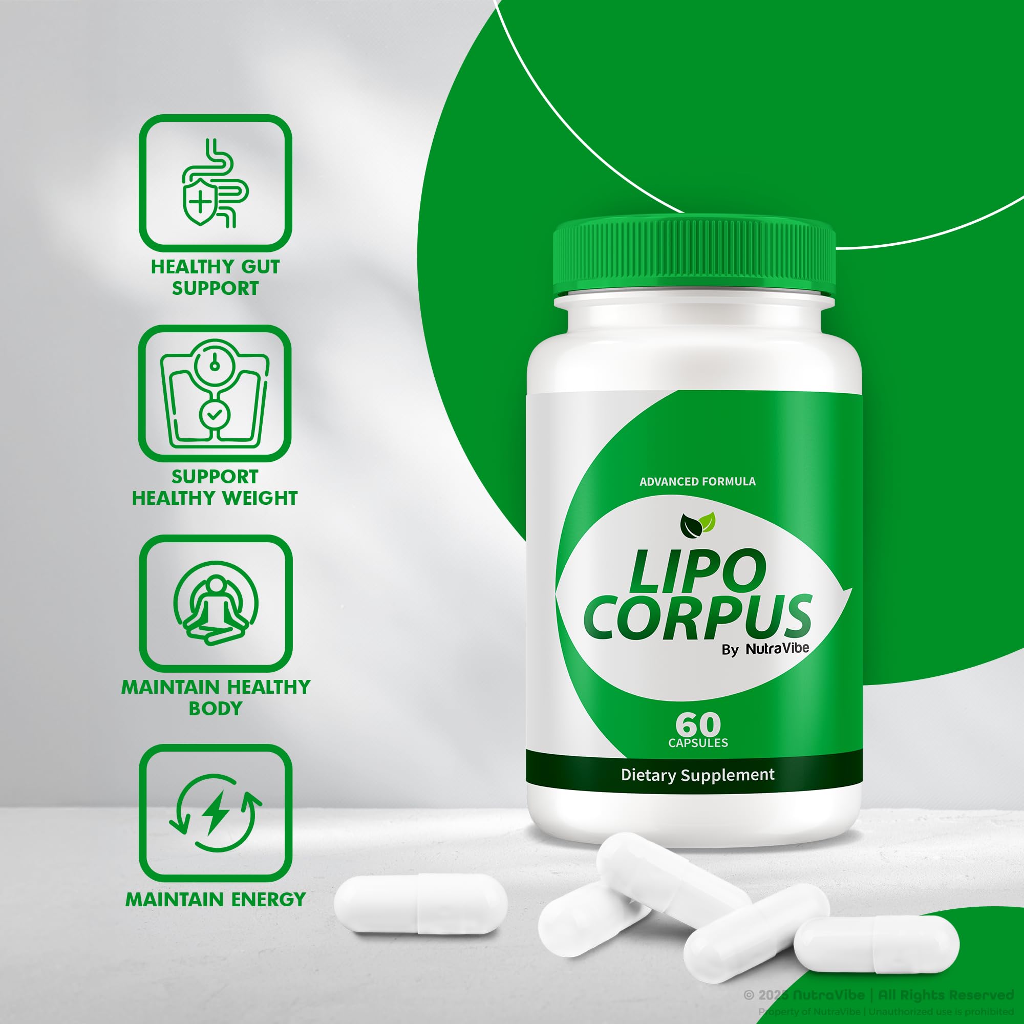 All-natural ingredients illustration for Lipo Corpus