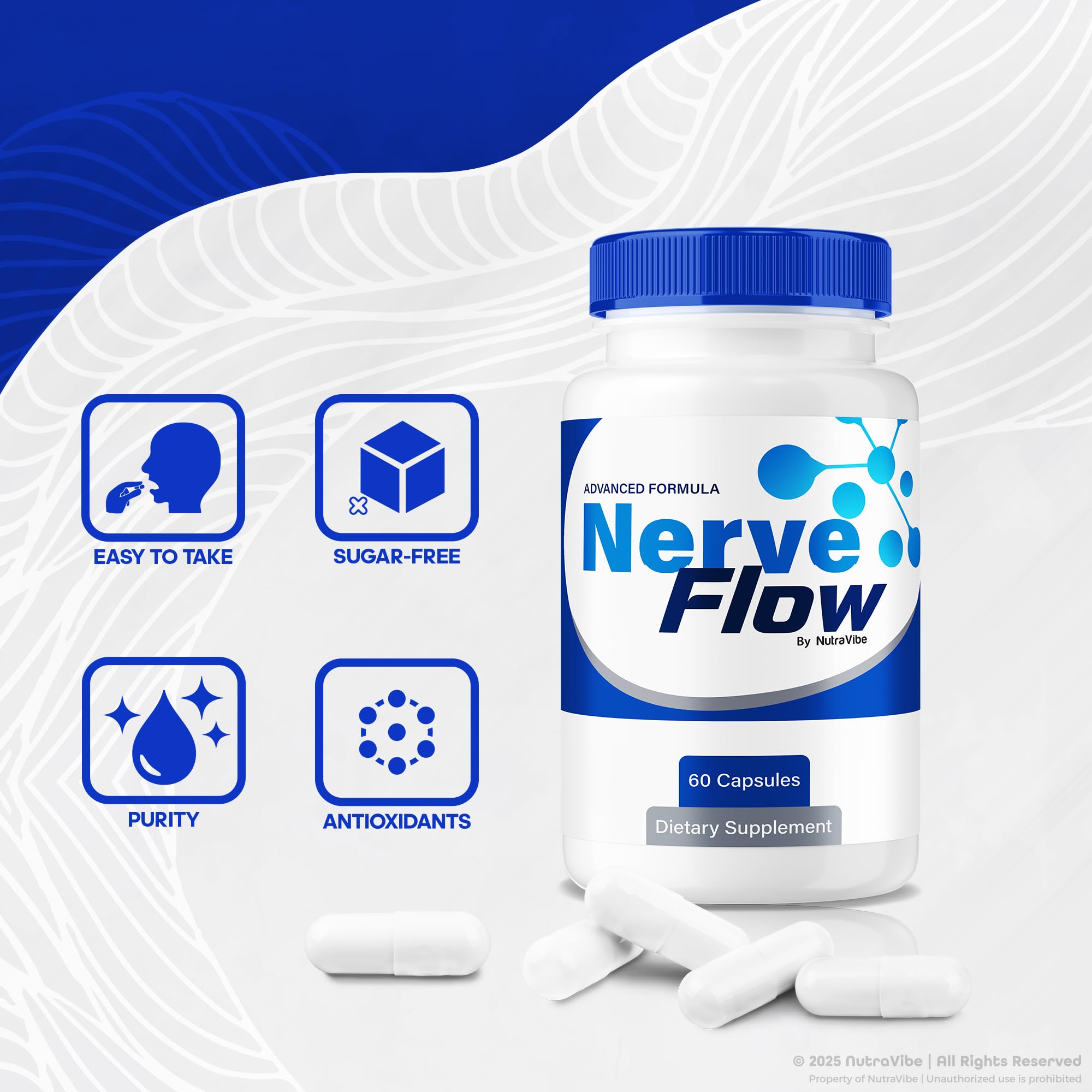 NutraVibe Nerve Flow packaging front design