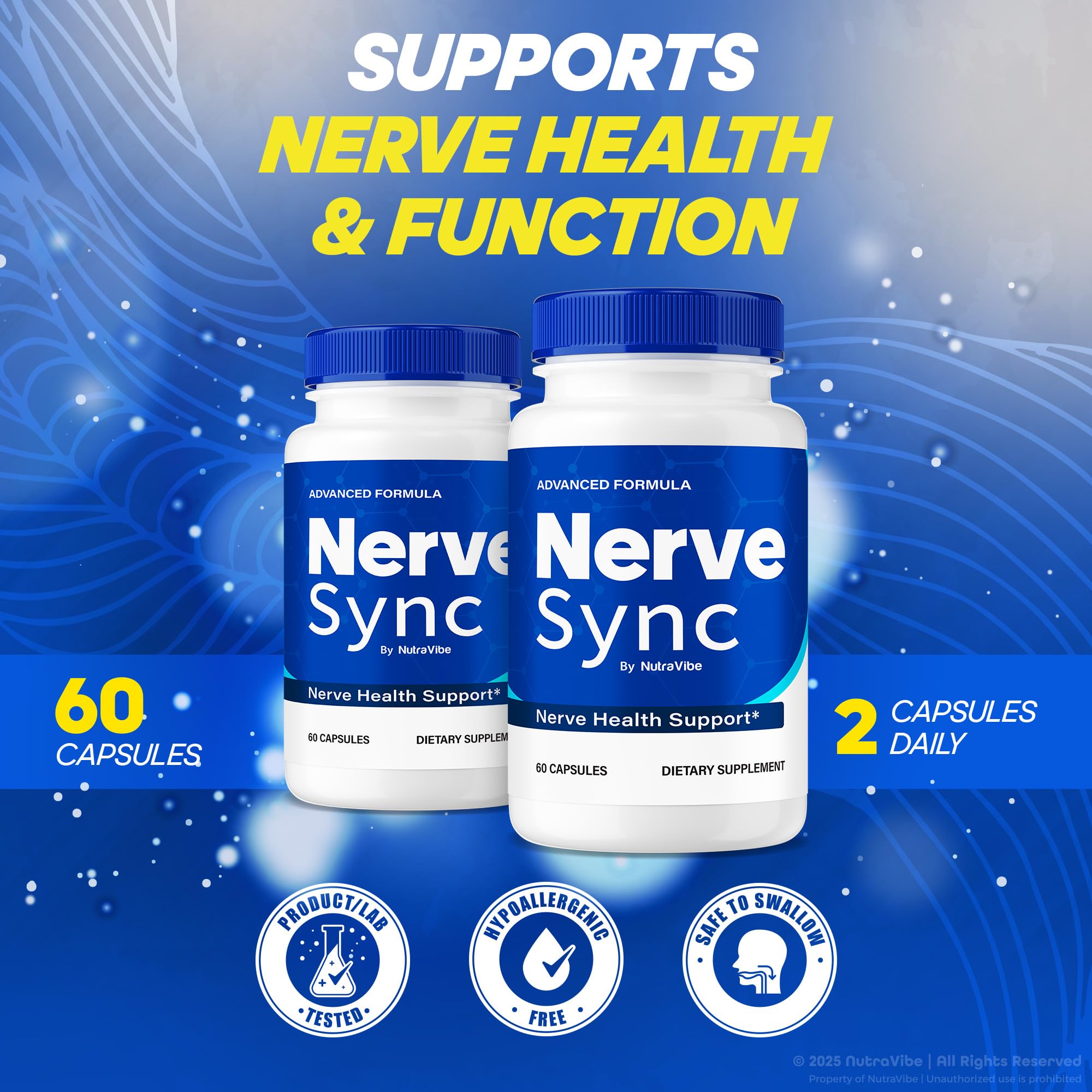 Illustration highlighting Nerve Sync active ingredients