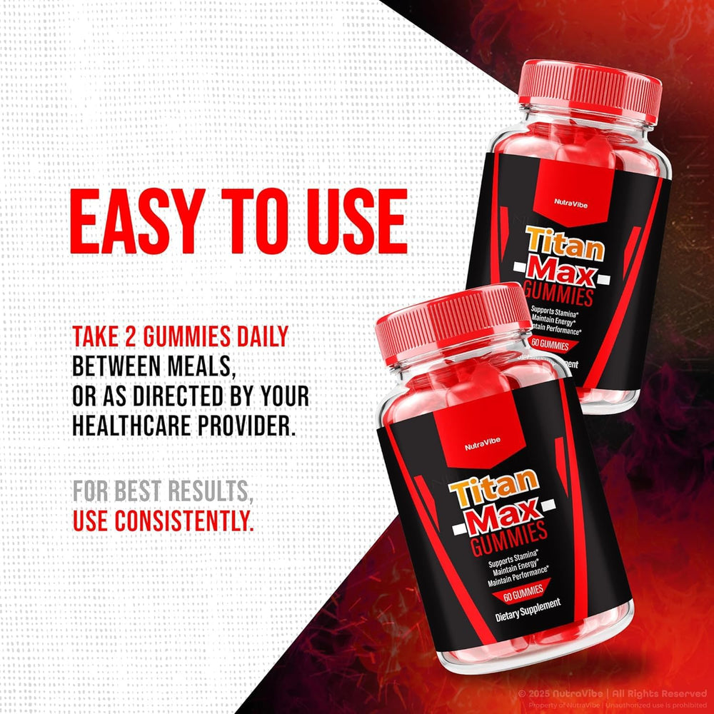 NutraVibe Titan Max stamina-drive presentation illustrates improved performance during workouts.