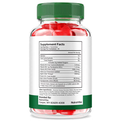 NutraVibe Ultima Keto ACV Gummies bottle back with nutrition details
