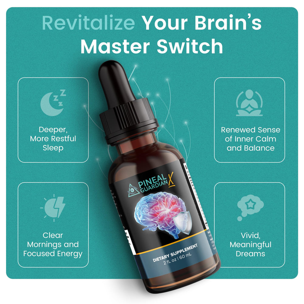 Side view of Pineal Guardian X bottle and box