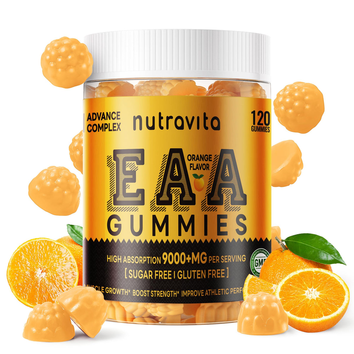 Nutravita EAA Gummies Orange bottle - front view