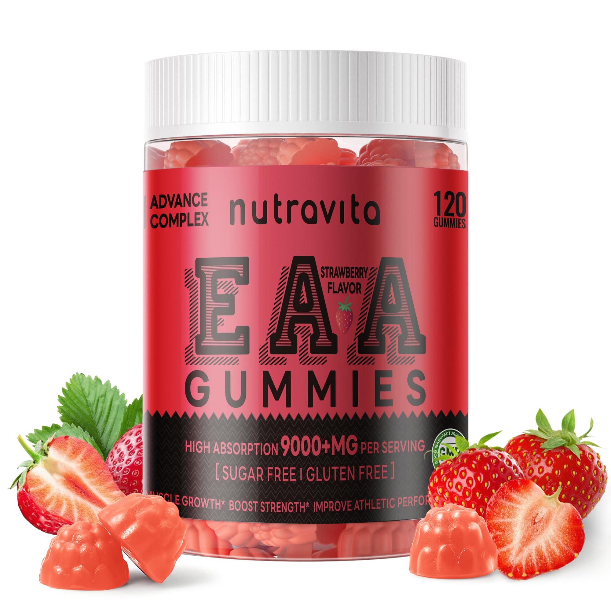Nutravita EAA Gummies Strawberry front view