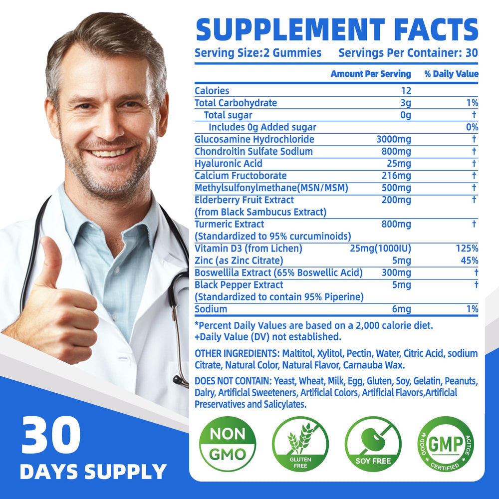 Close-up of blueberry-flavored gummies in a bottle