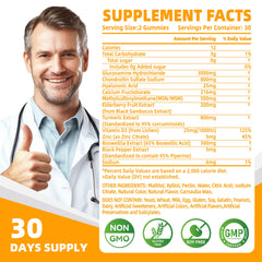 Close-up of orange elderberry-flavored gummies