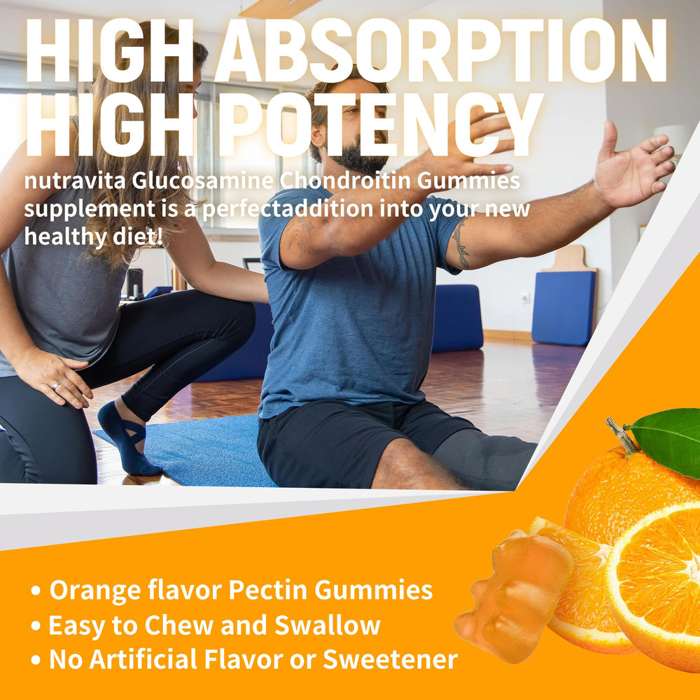 Adult joint health gummies in a clear bottle