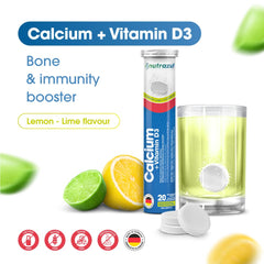 Glass of water with dissolving Nutrazul lemon-lime effervescent tablet