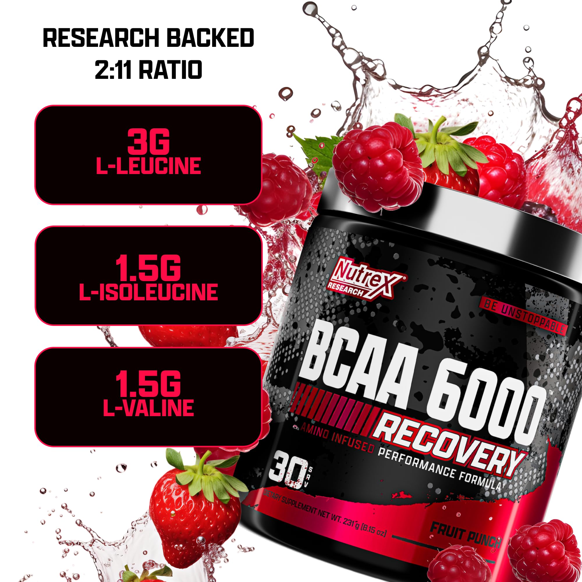 Nutrex BCAA Powder 6000 ingredients list