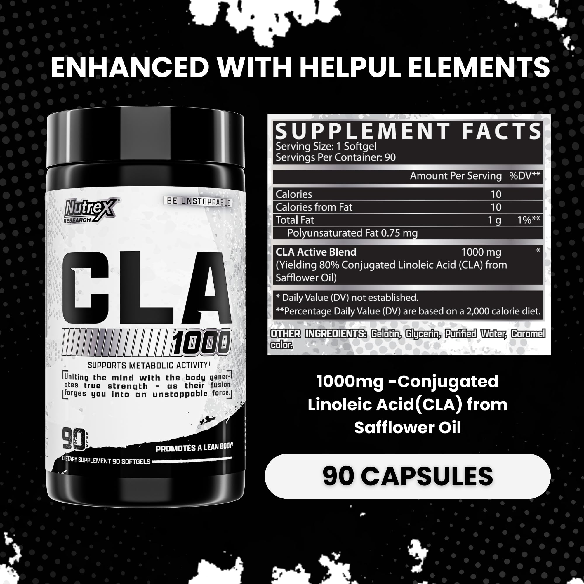 CLA active blend from safflower oil label