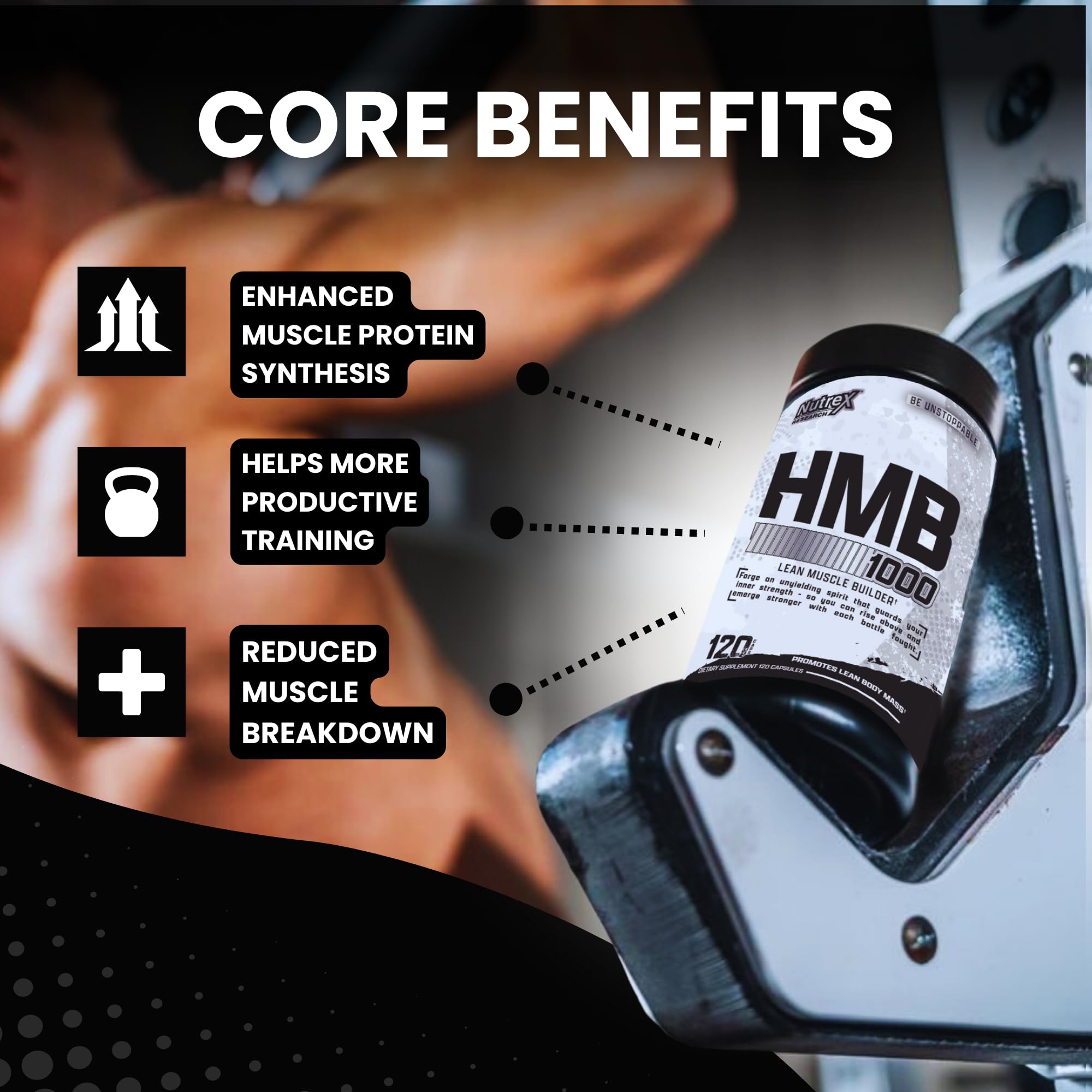 Nutrition facts panel for HMB 1000 mg