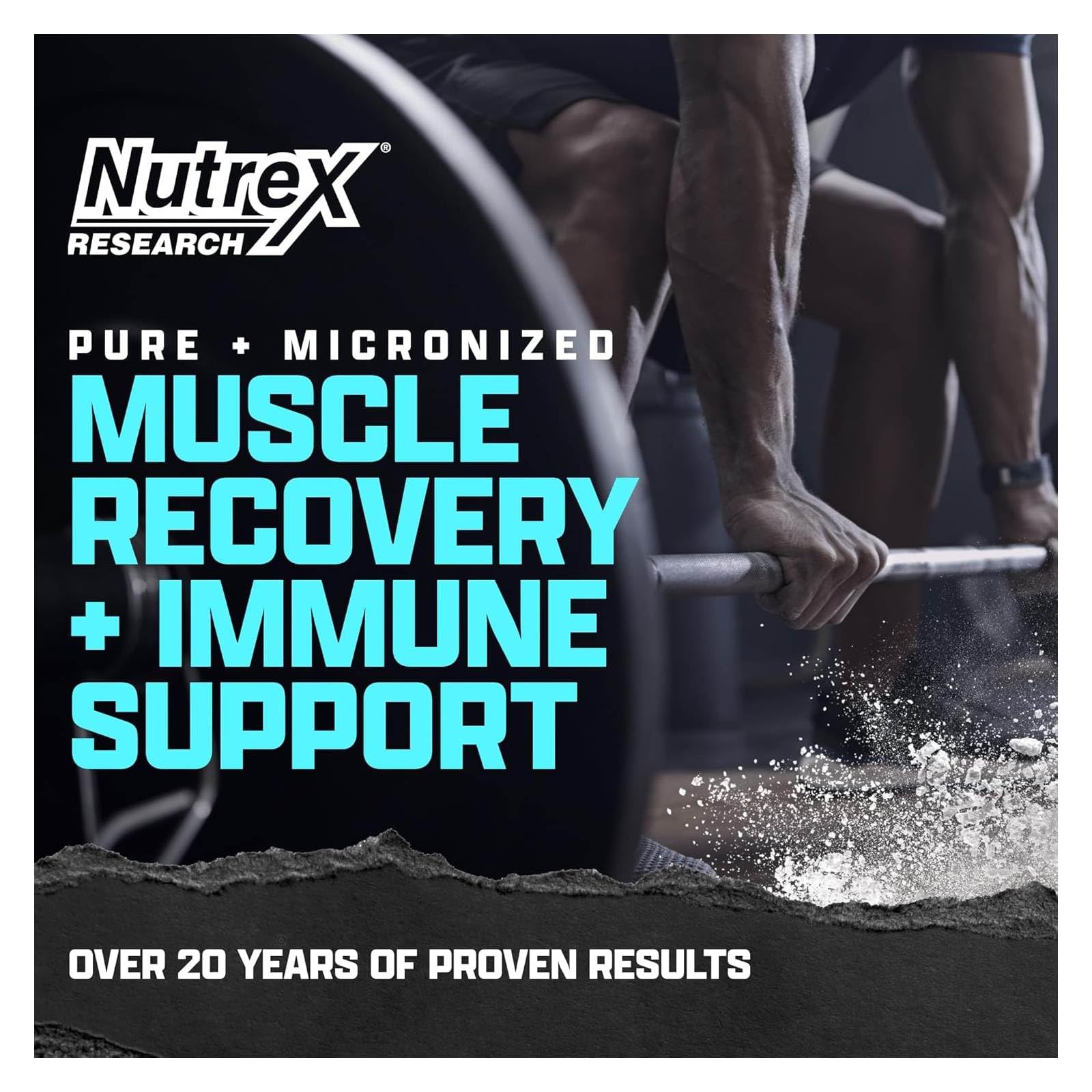 Unflavored L-Glutamine powder packaging