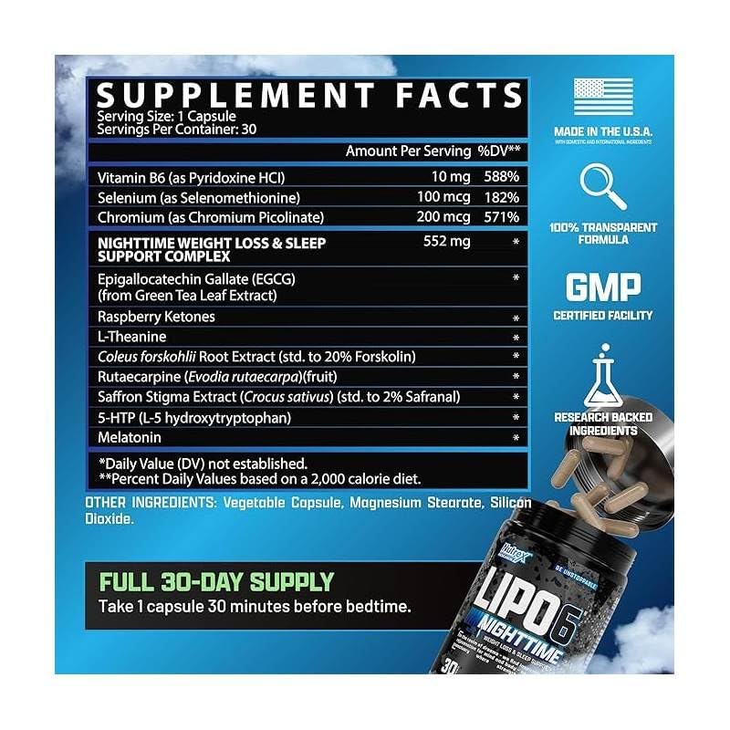 Lipo-6 Nighttime melatonin sleep aid