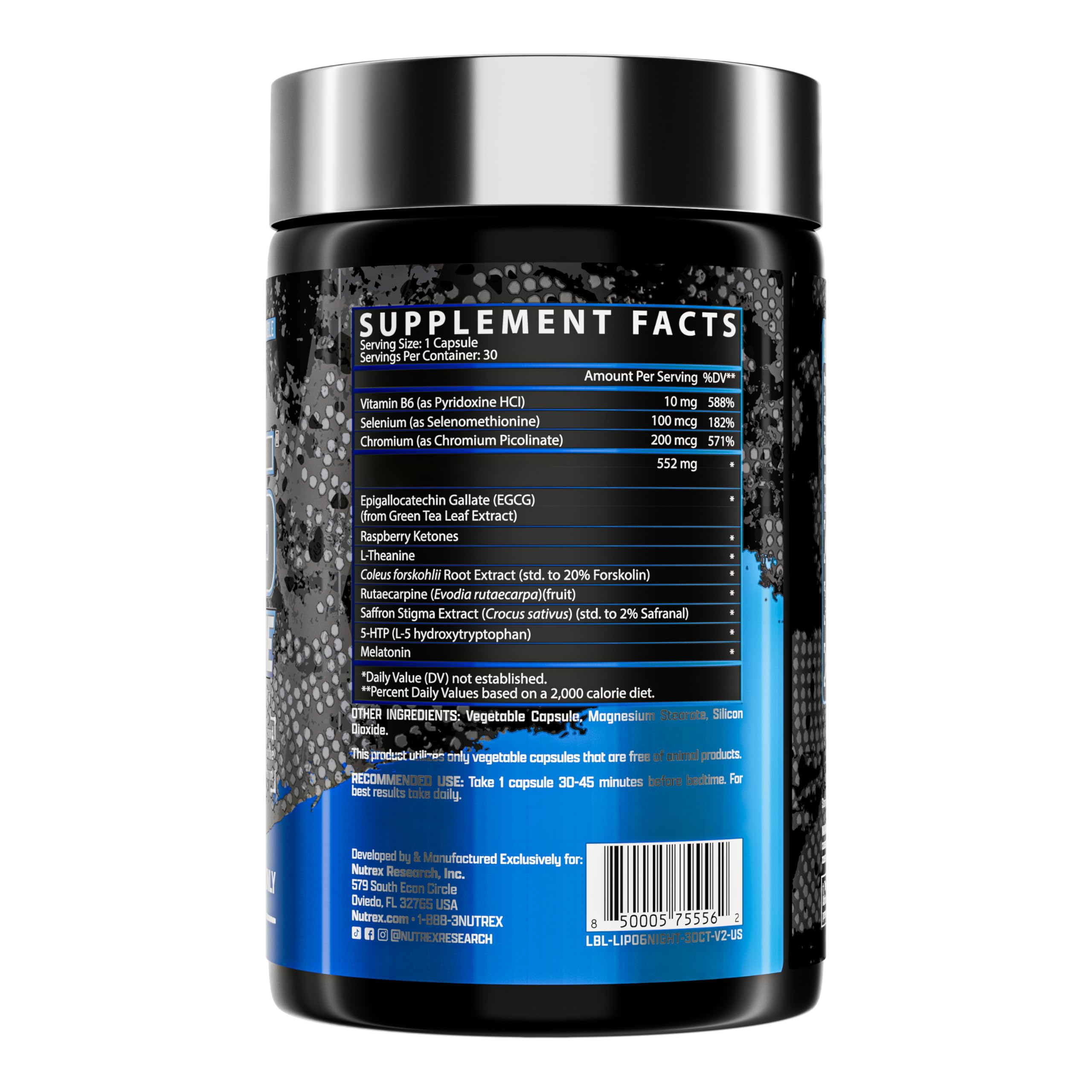 Nutrex Lipo-6 Nighttime packaging and label