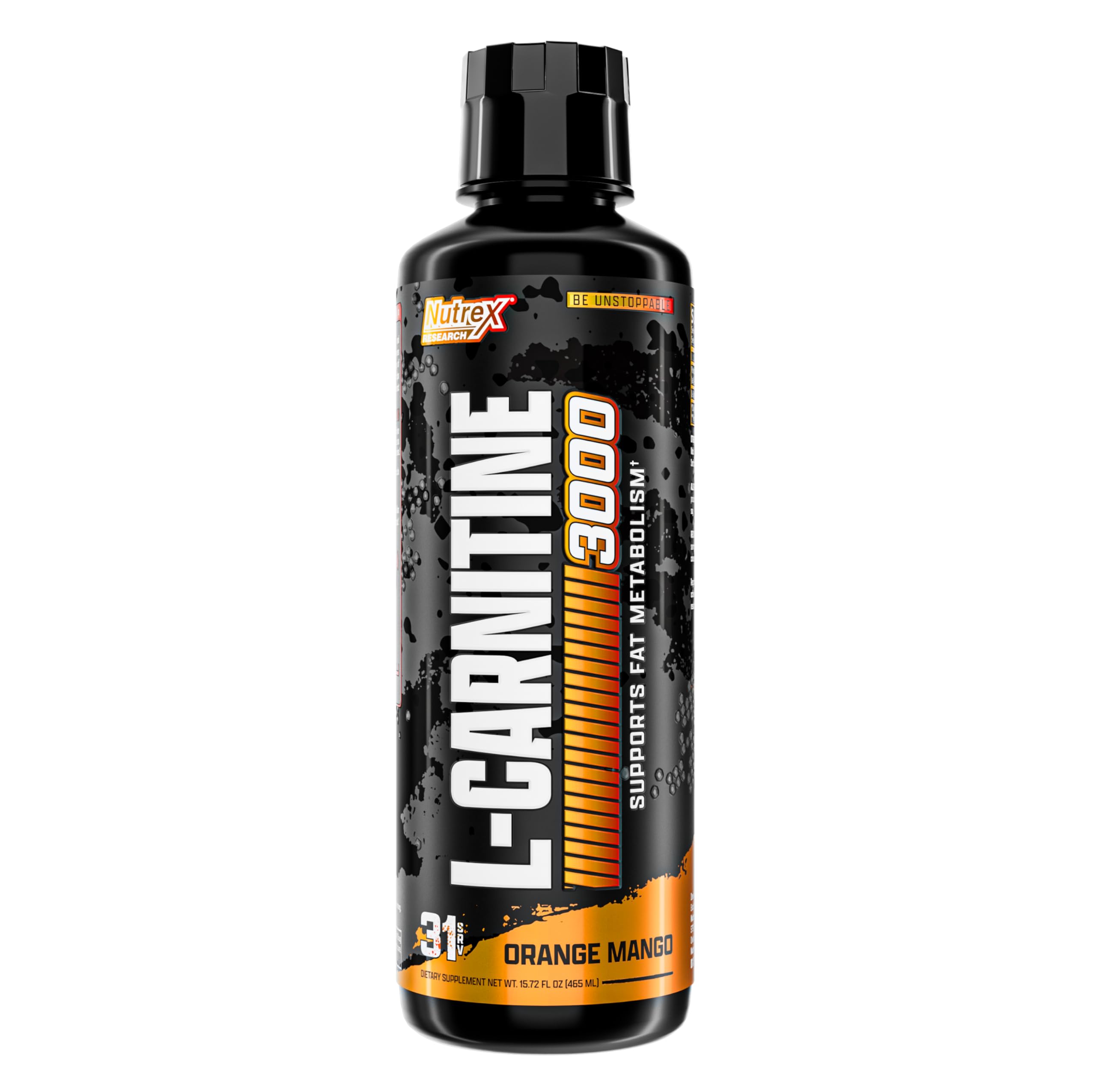 Nutrex Liquid Carnitine 3000 Orange Mango bottle front view