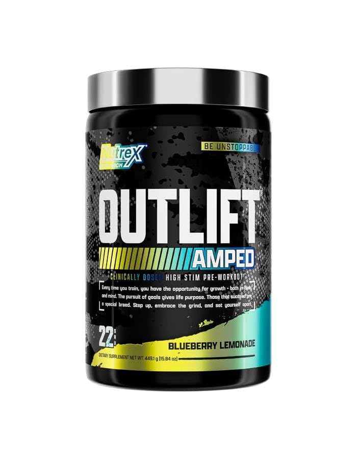 OUTLIFT Amped capsules show caffeine and nootropics for focus and drive.