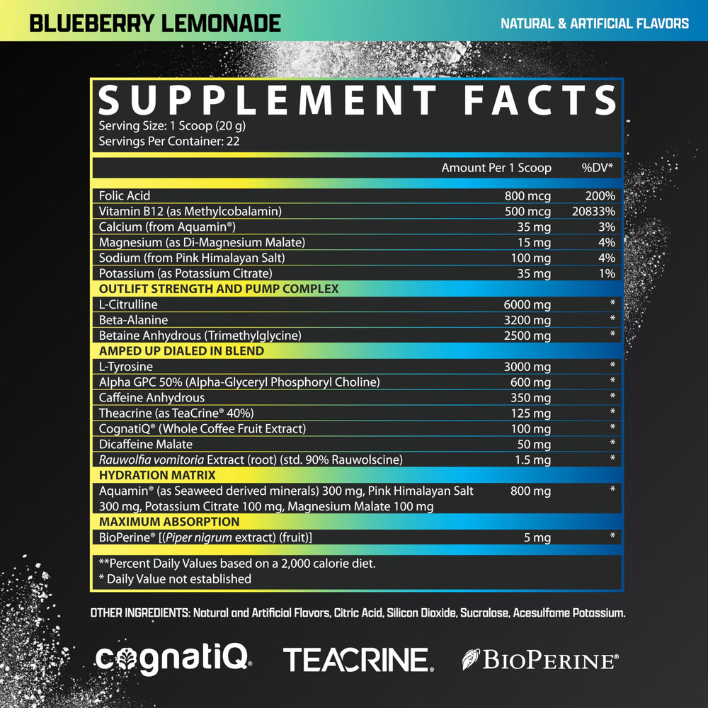 OUTLIFT Amped tub packaging conveys trusted brand quality.