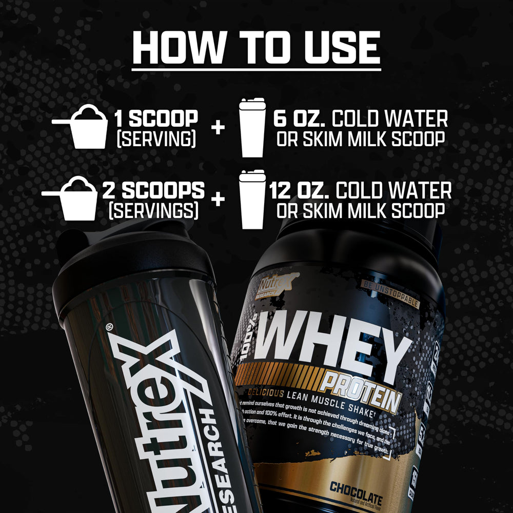 Nutrex Research Chocolate Whey Protein serving shows dessert-inspired indulgence with nutrition