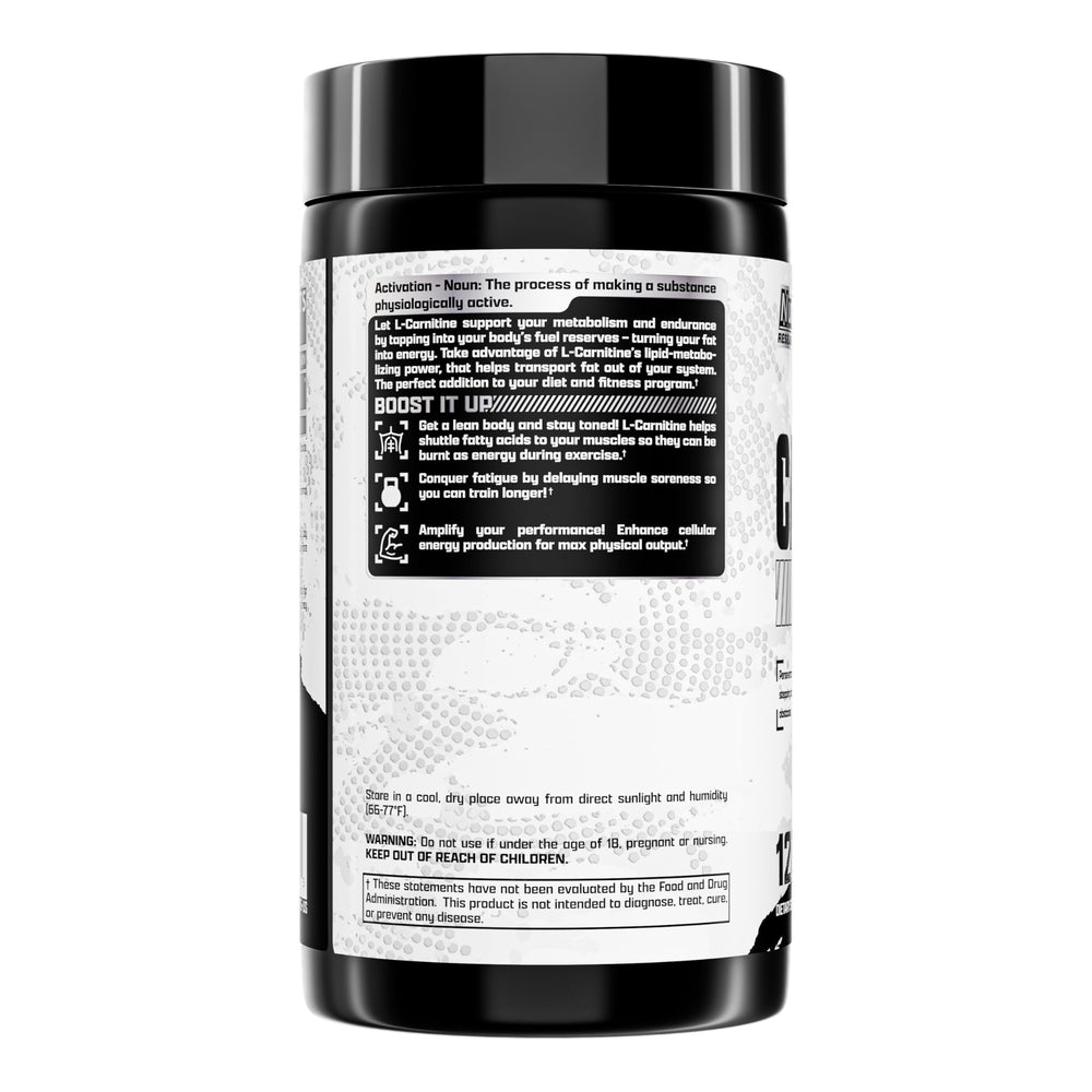 Nutrex Research Lipo-6 L Carnitine 1000mg label close-up showing purity