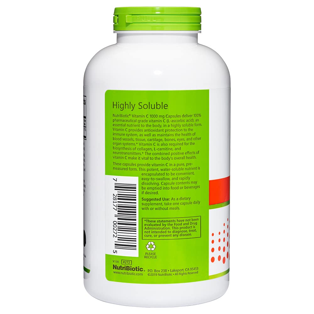 NutriBiotic Vitamin C 1000 mg capsules - bottle packaging