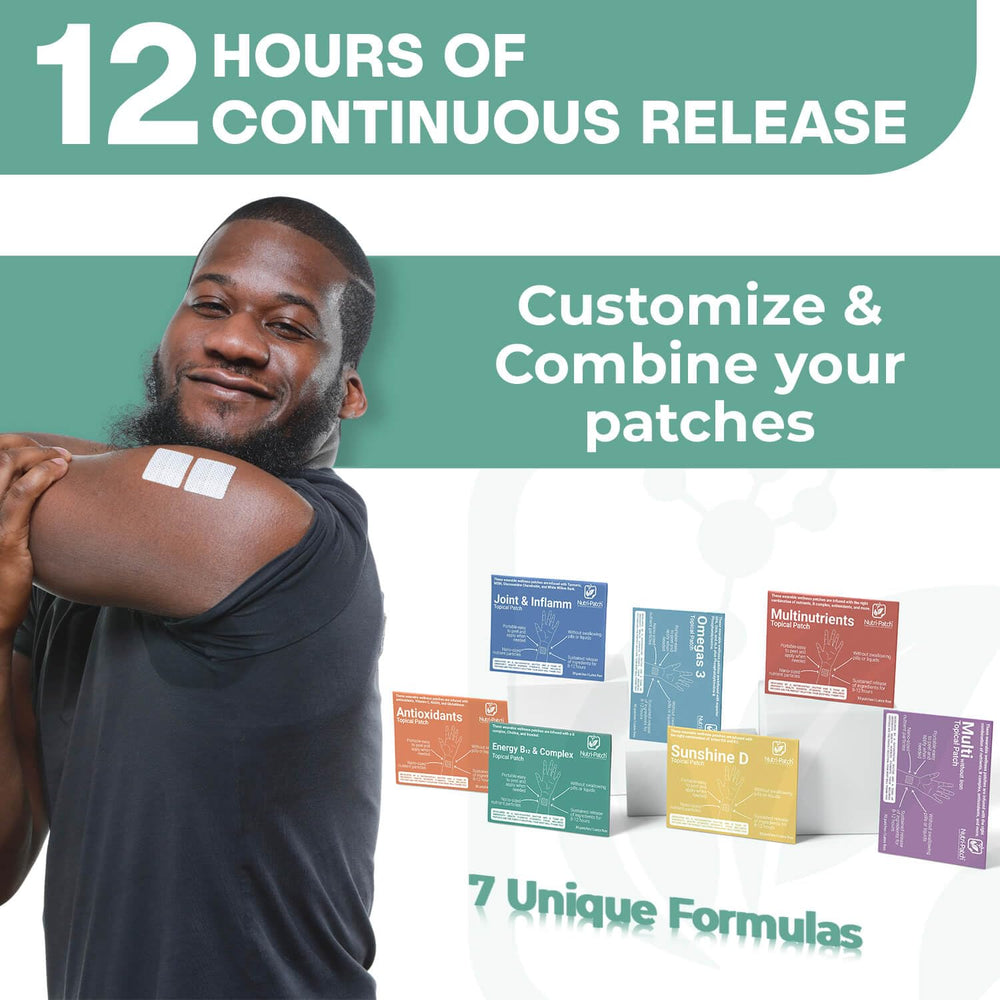 NUTRI-PATCH label ingredient list visible for transparency and formulation clarity