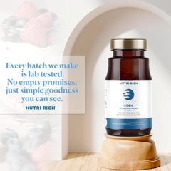 Close-up of 100 mg CoQ10 softgels