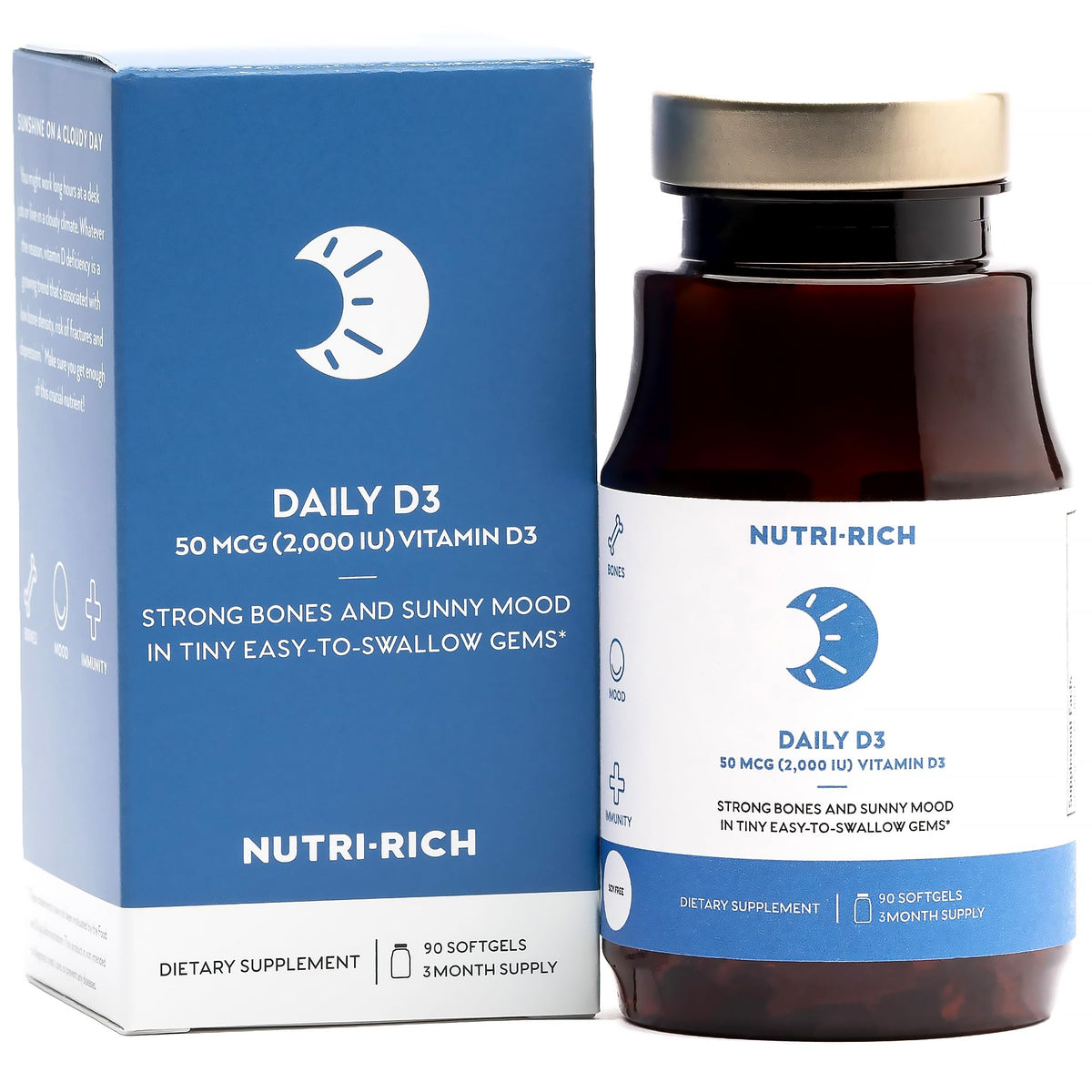 Nutri-Rich Vitamin D3 2000 IU softgels bottle