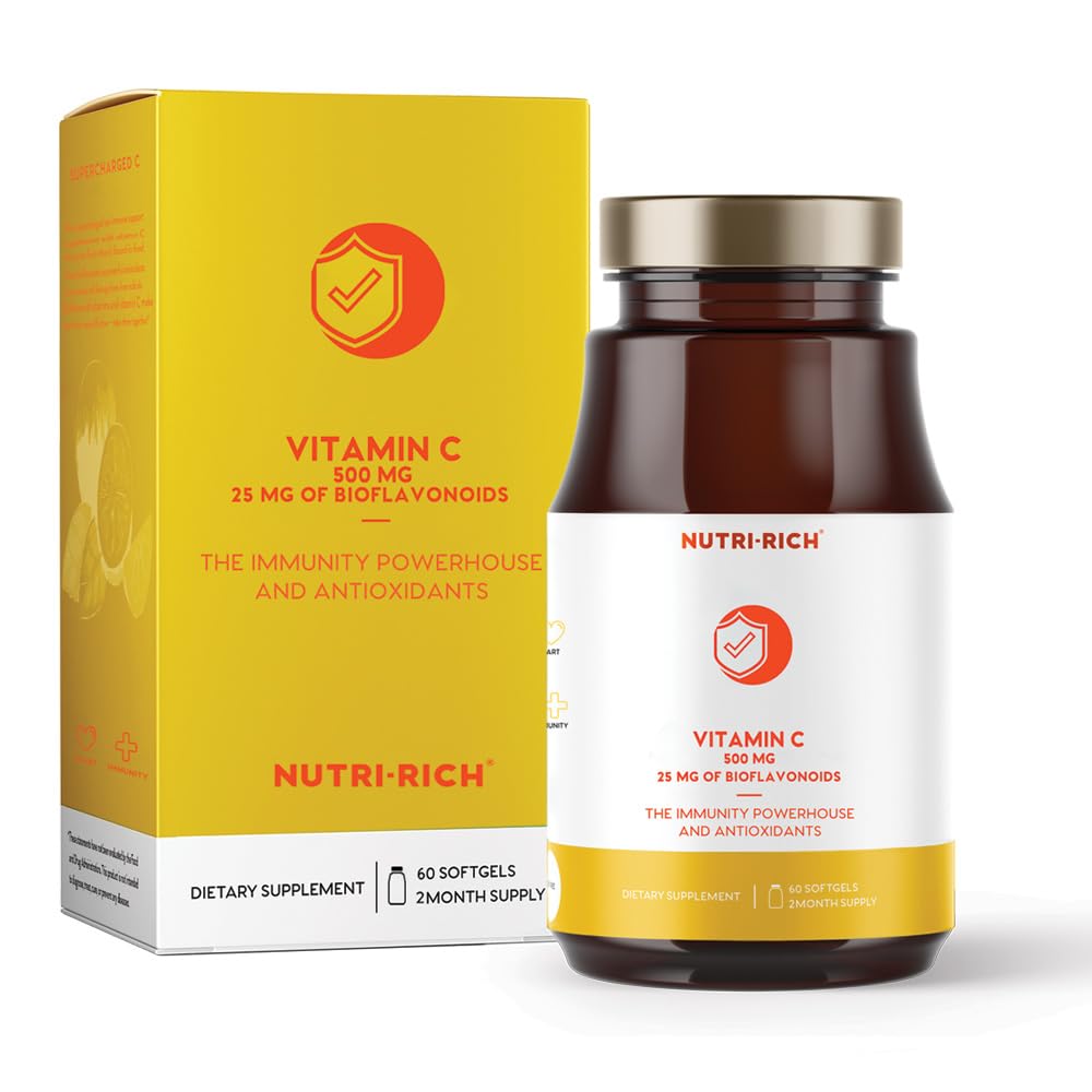 Bottle of Nutri-Rich Vitamin C 500mg with Bioflavonoids, 90 softgels