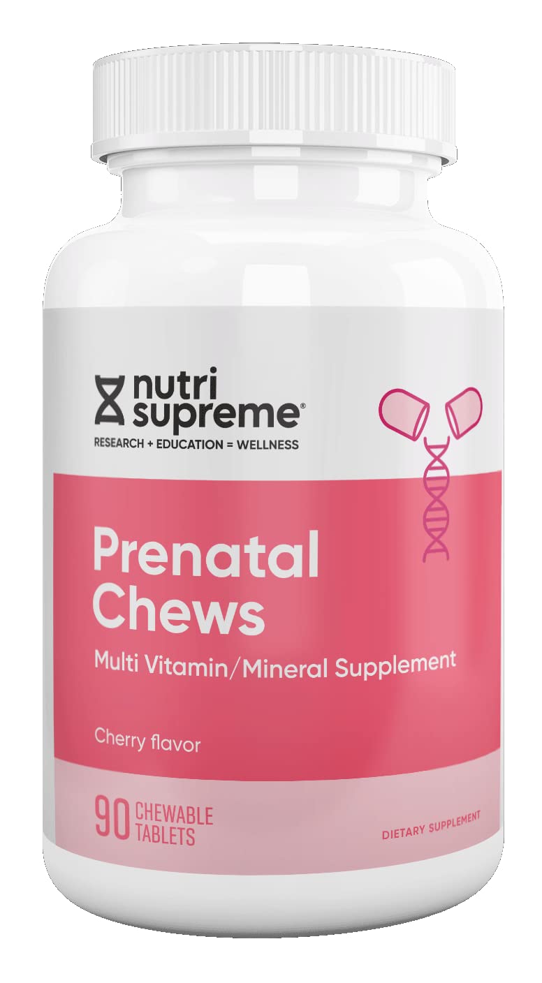 Nutri Supreme Prenatal Vitamin bottle with cherry-flavored chews