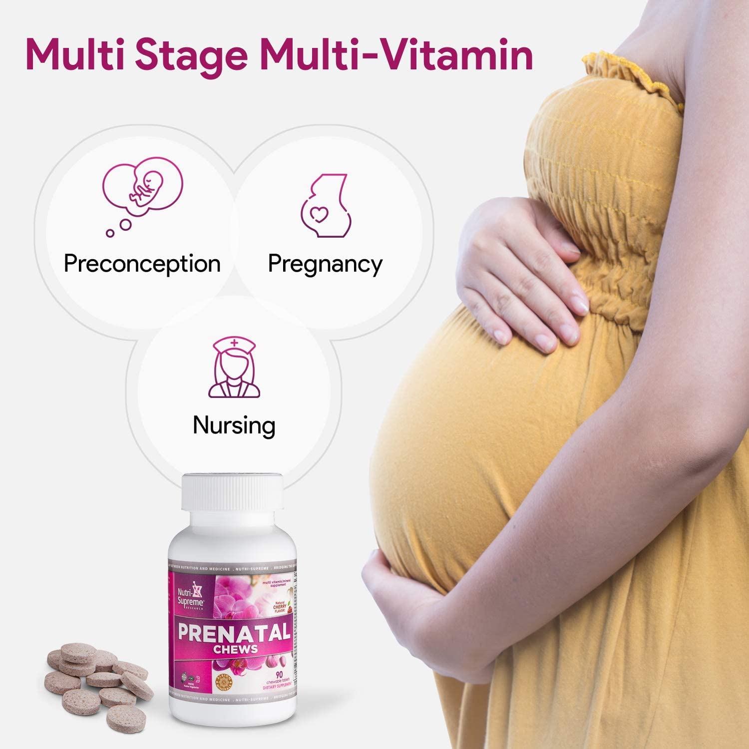 Kosher certification symbol on Nutri Supreme prenatal packaging