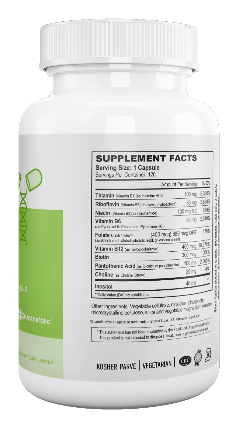 Nutrition facts panel for Nutri-Supreme Ultimate B Complex