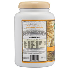NutriBiotic Vanilla Rice Protein shake glass illustrates creamy texture and plant-based protein.