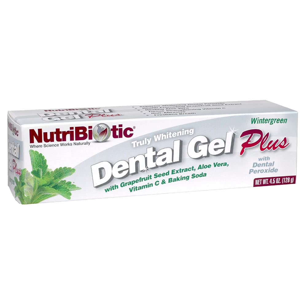 NutriBiotic Dental Gel Plus Wintergreen 4.5 oz bottle and label