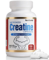 Nutribota 5000mg micronized creatine monohydrate capsules – hero image