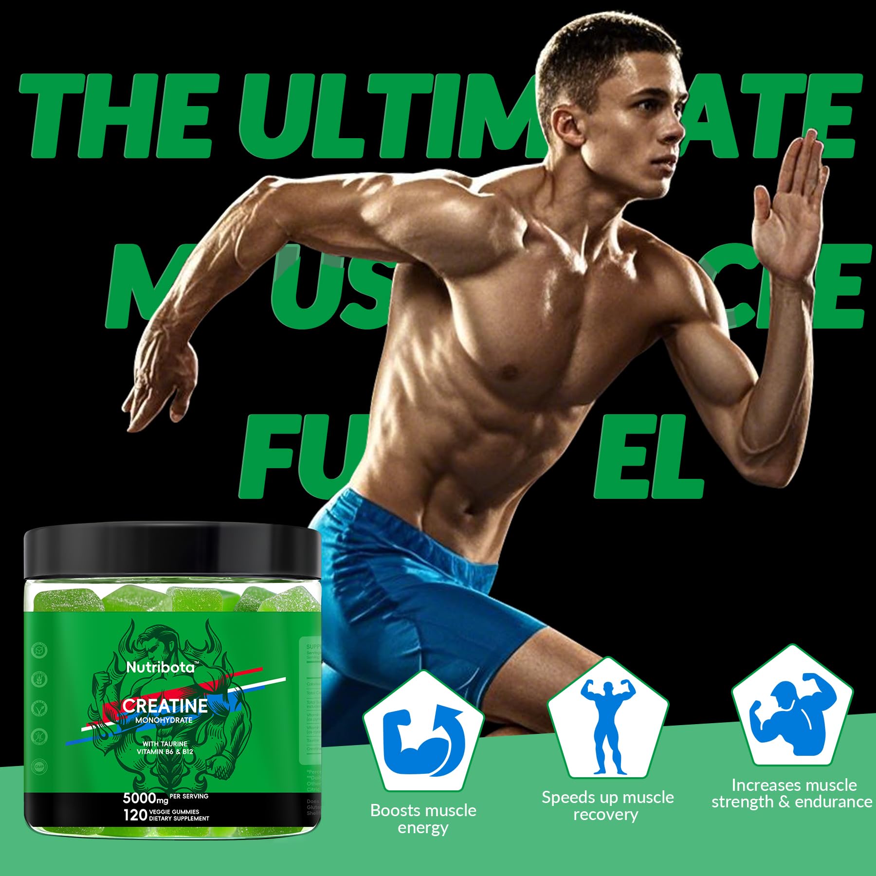 Gummies with vibrant natural apple flavor emphasizing sugar-free formula