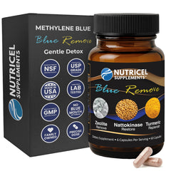 Nutricel Methylene Blue Capsules label and bottle