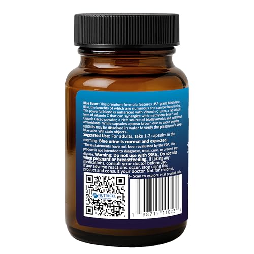 Nutricel Methylene Blue vegetarian capsules with clean ingredients