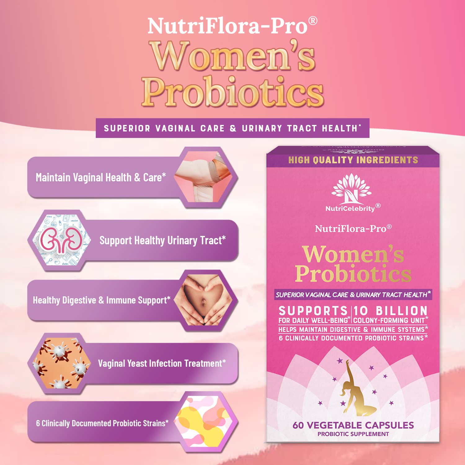 Illustration of six probiotic strains