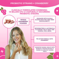 Cranberry supplement bottle beside NutriFlora-Pro