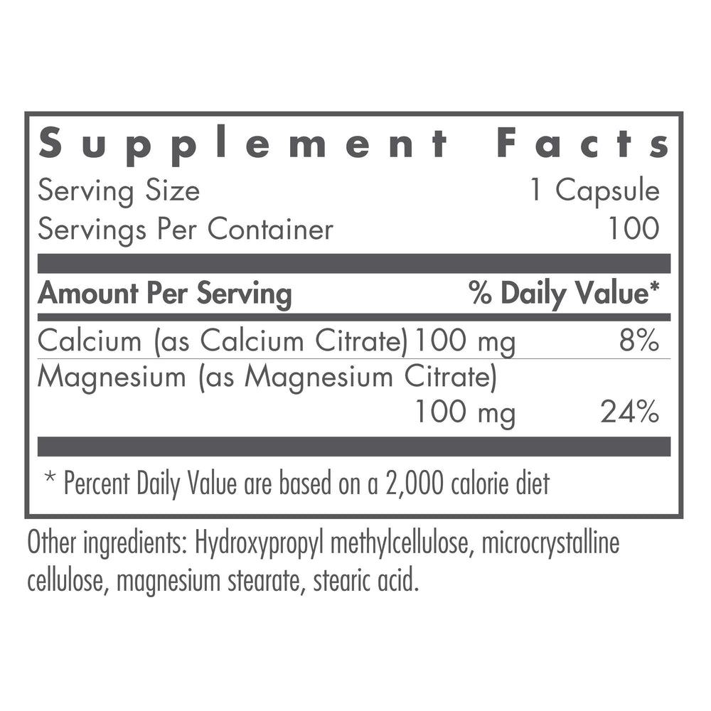 Close-up of calcium magnesium citrate capsules
