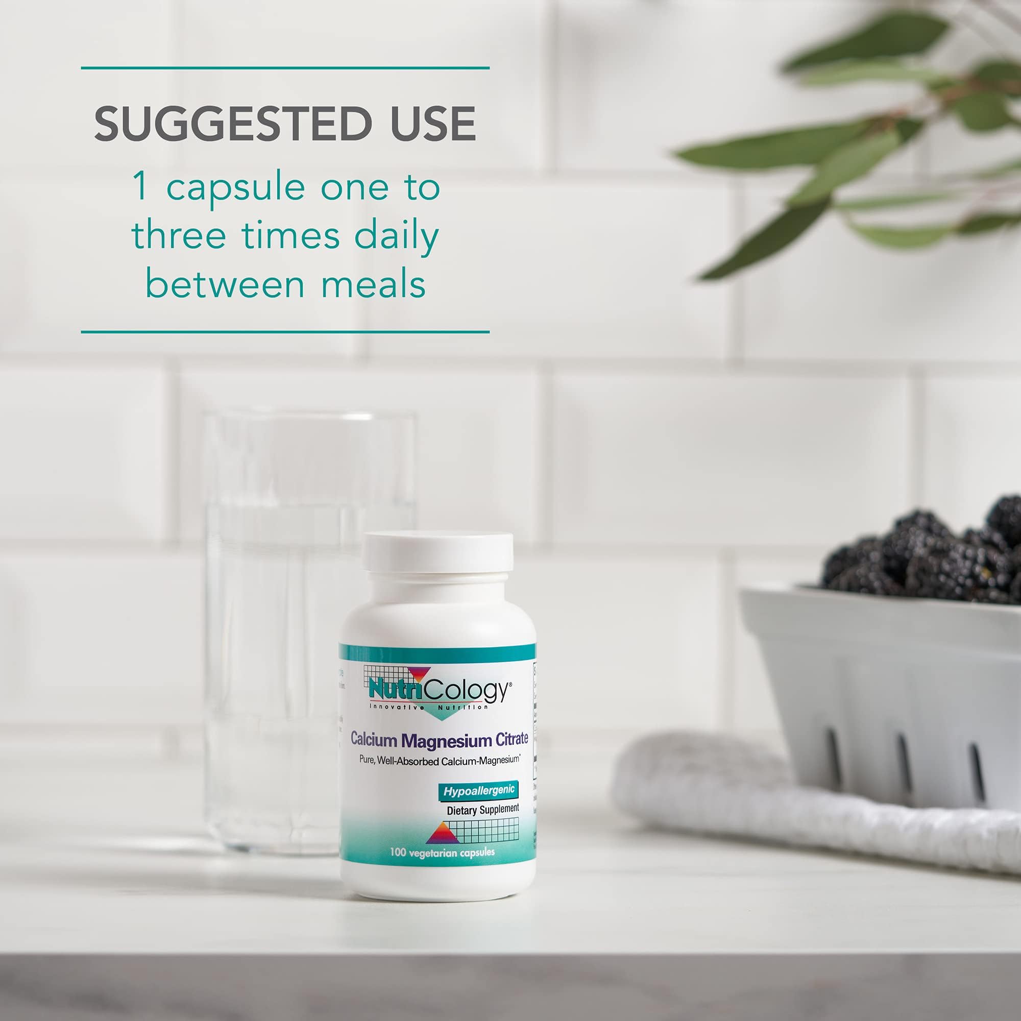 Nutrition facts for Nutricology Calcium Magnesium Citrate